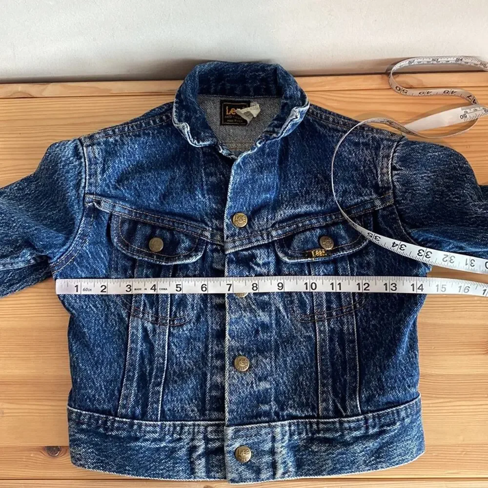 Vintage Lee Kids Jean Jacket made in USA Acid Wash Blue